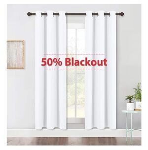 Nicetown Eyelet 4 Curtain Panels 42 x 72-inch 50% Room Darkening Window Drapes
